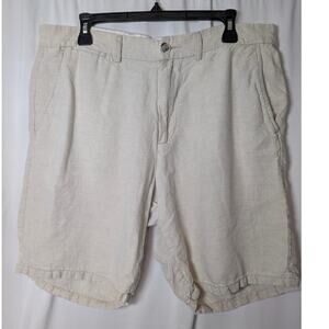 Old Navy 100% Linen Ultimate Slim Shorts Men's 36 Beige Breathable Comfort